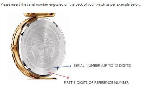 versace serial number